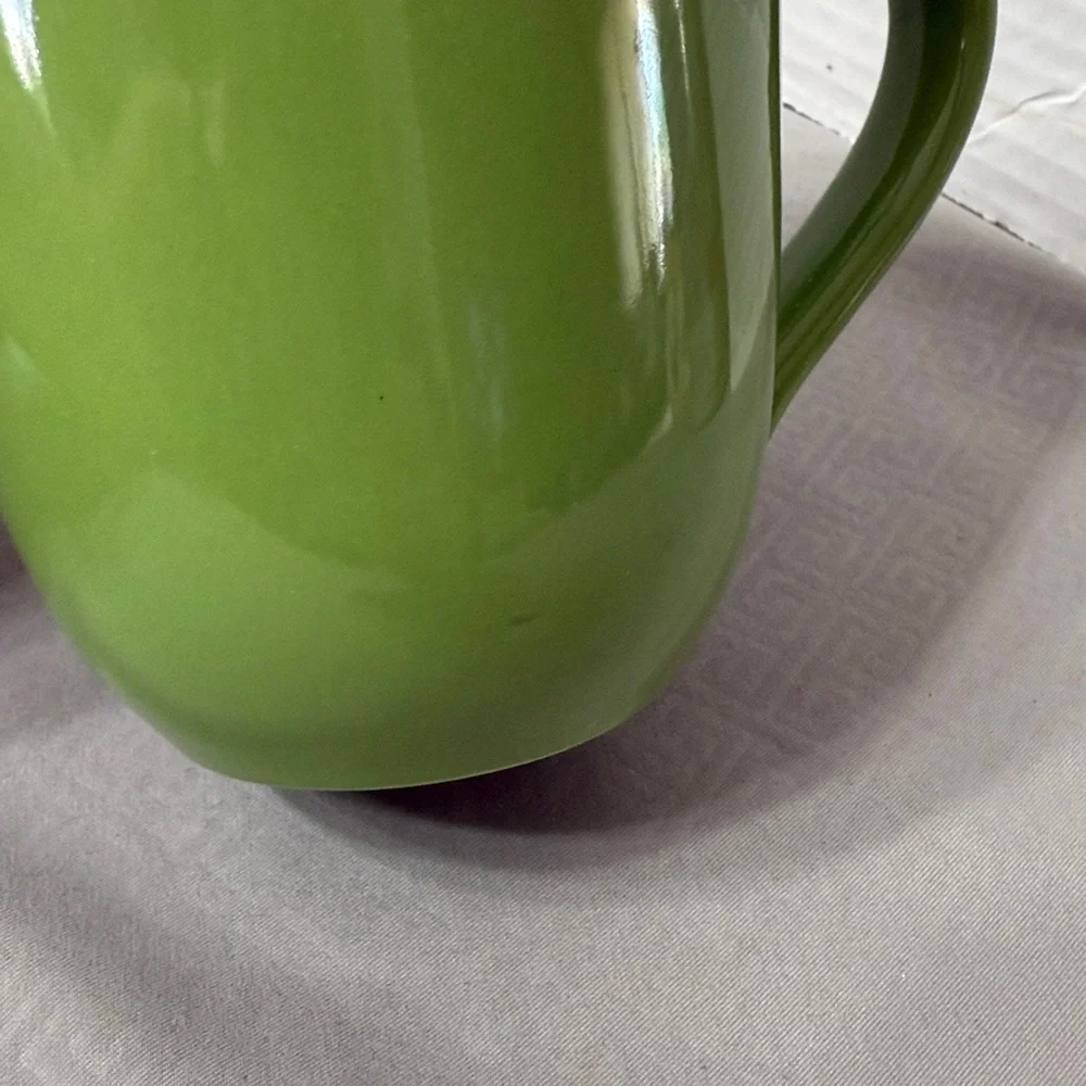 Mr Coffee Vibrant Green and Yellow Ceramic Coffee Mugs Cups Lot of 2 Retro
